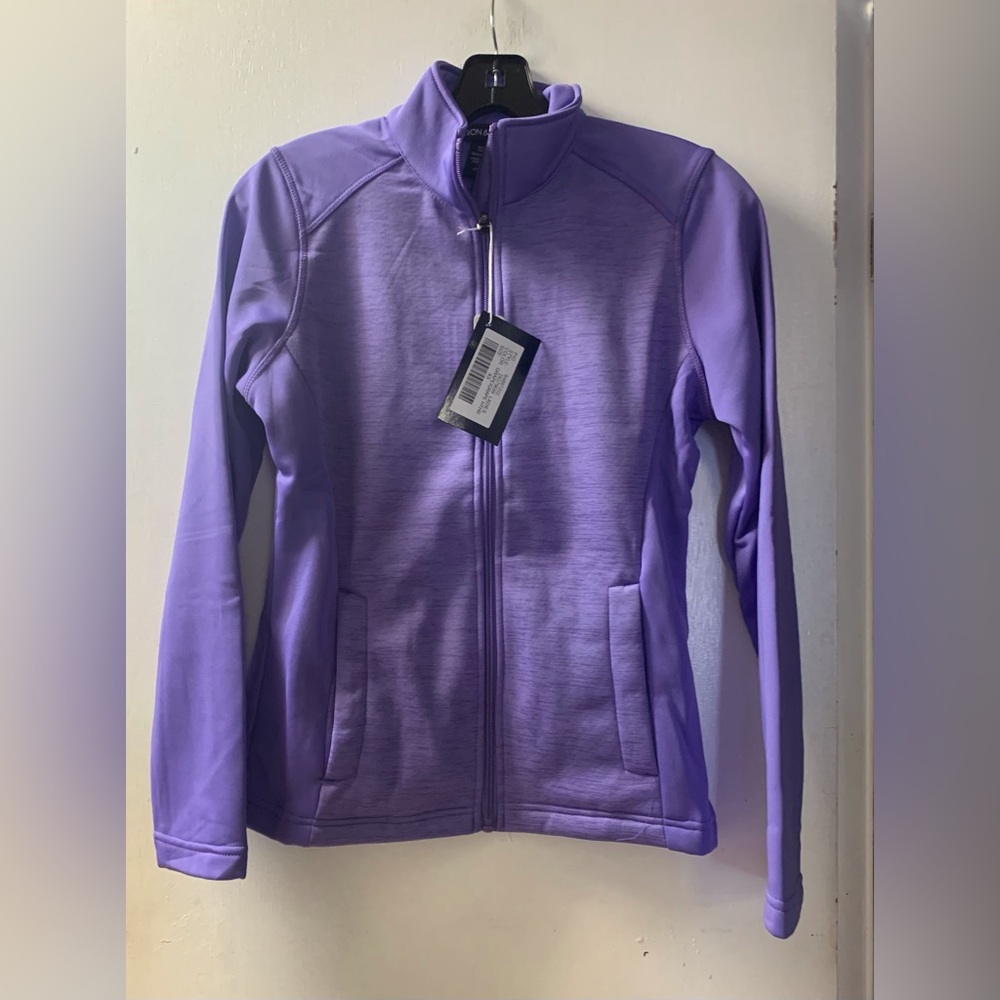 🎄Colorblock Melange Fleece Full-Zip Jacket-Grape - Picture 4 of 6